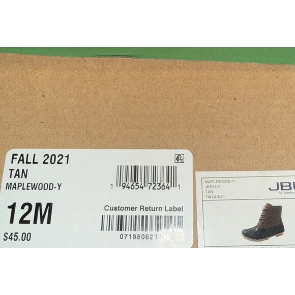 JBU Maplewood Girls/Boys Navy/Tan Waterproof Rubber Duck Boots  Size 12 New - Picture 13 of 13